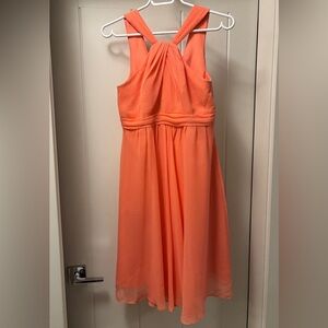 David’s Bridal Coral Chiffon Dress